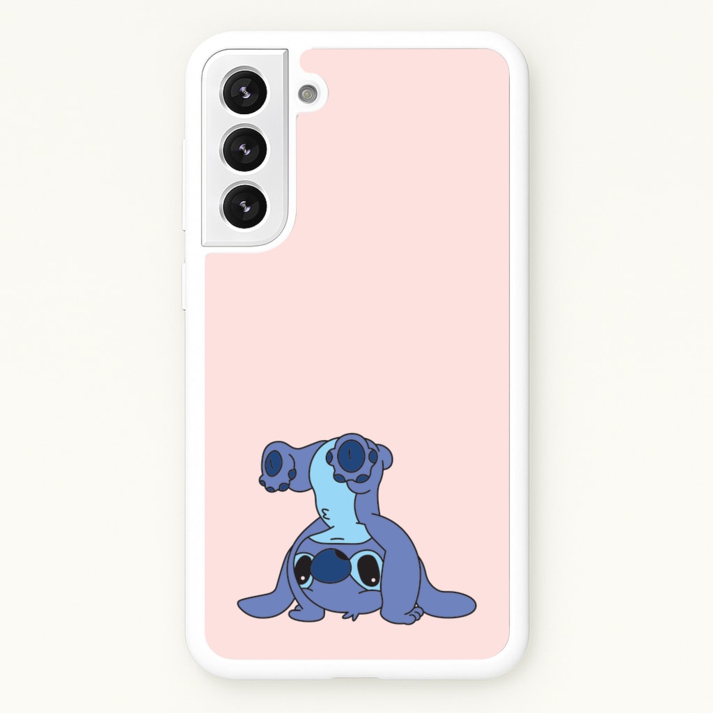 Cute Blue Alien Handstand - Stitch Phone Case for Galaxy S21 Plus