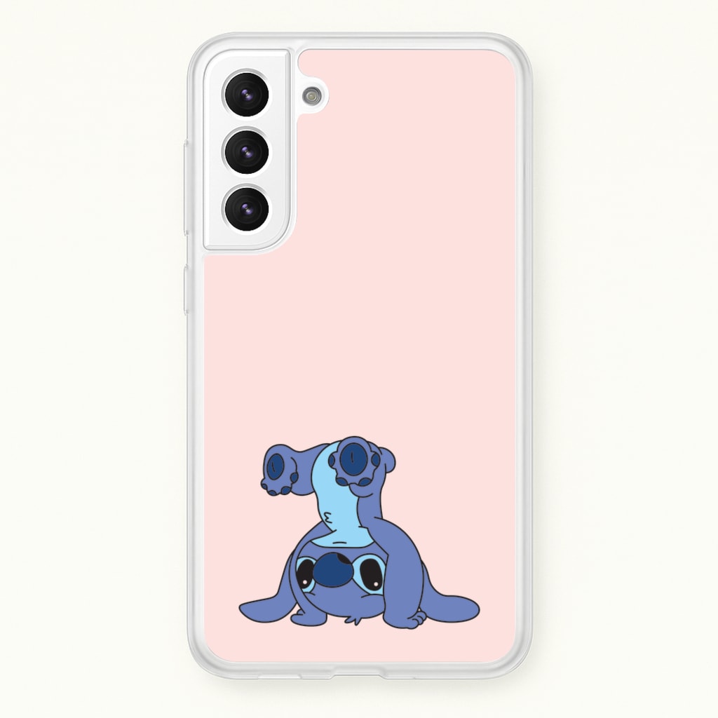 Cute Blue Alien Handstand - Stitch Phone Case for Galaxy S22 Plus