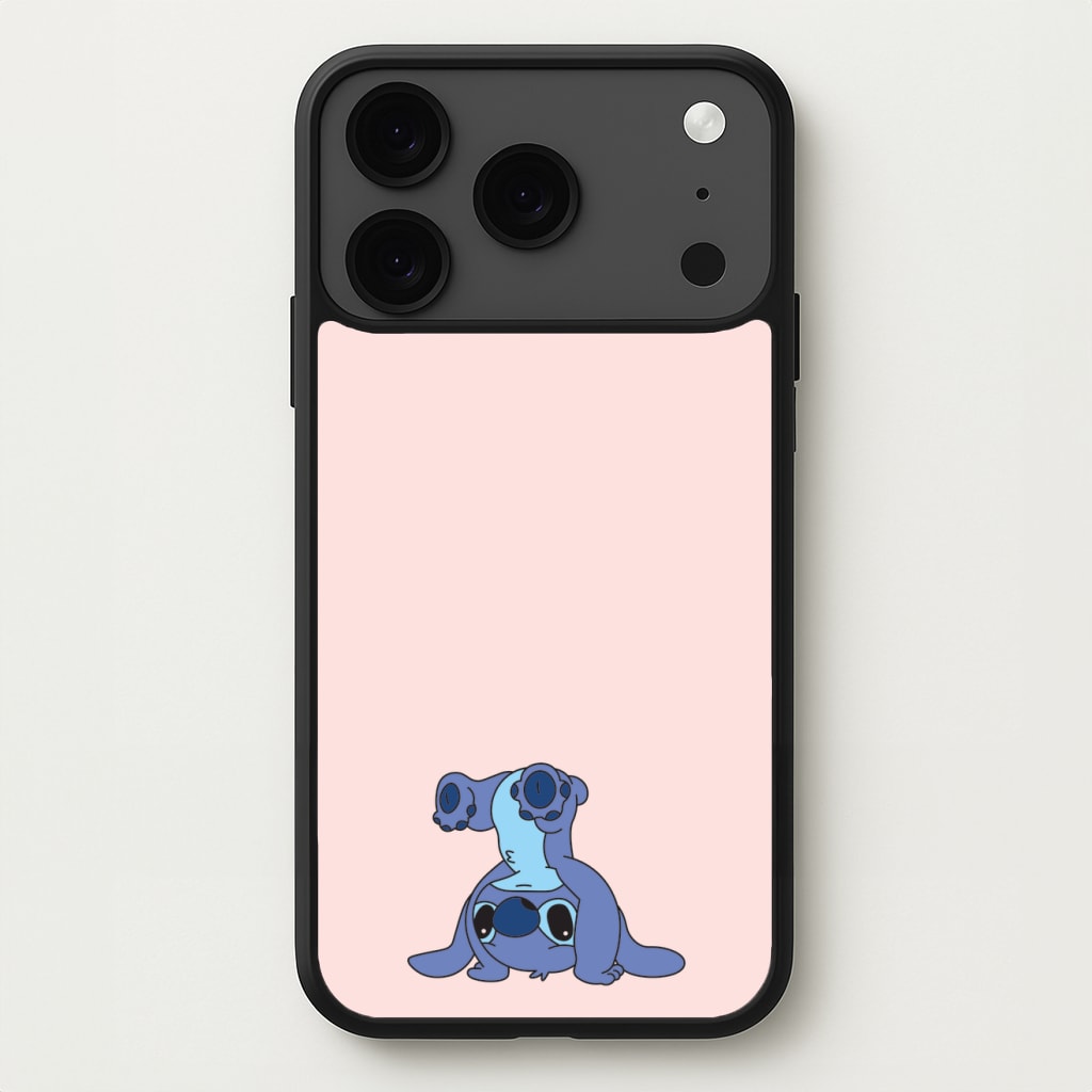 Cute Blue Alien Handstand Phone Case for iPhone 17 Pro