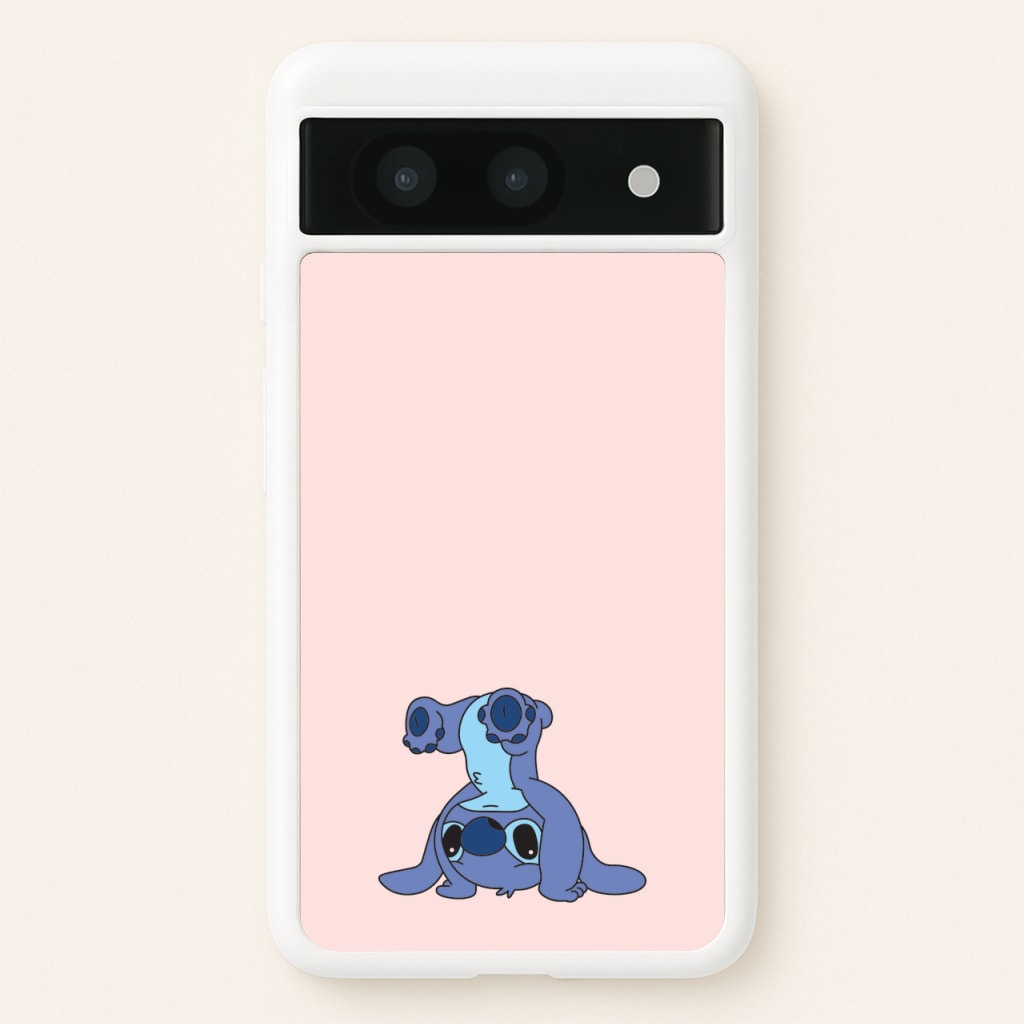Cute Blue Alien Handstand - Stitch Phone Case for Google Pixel 8a