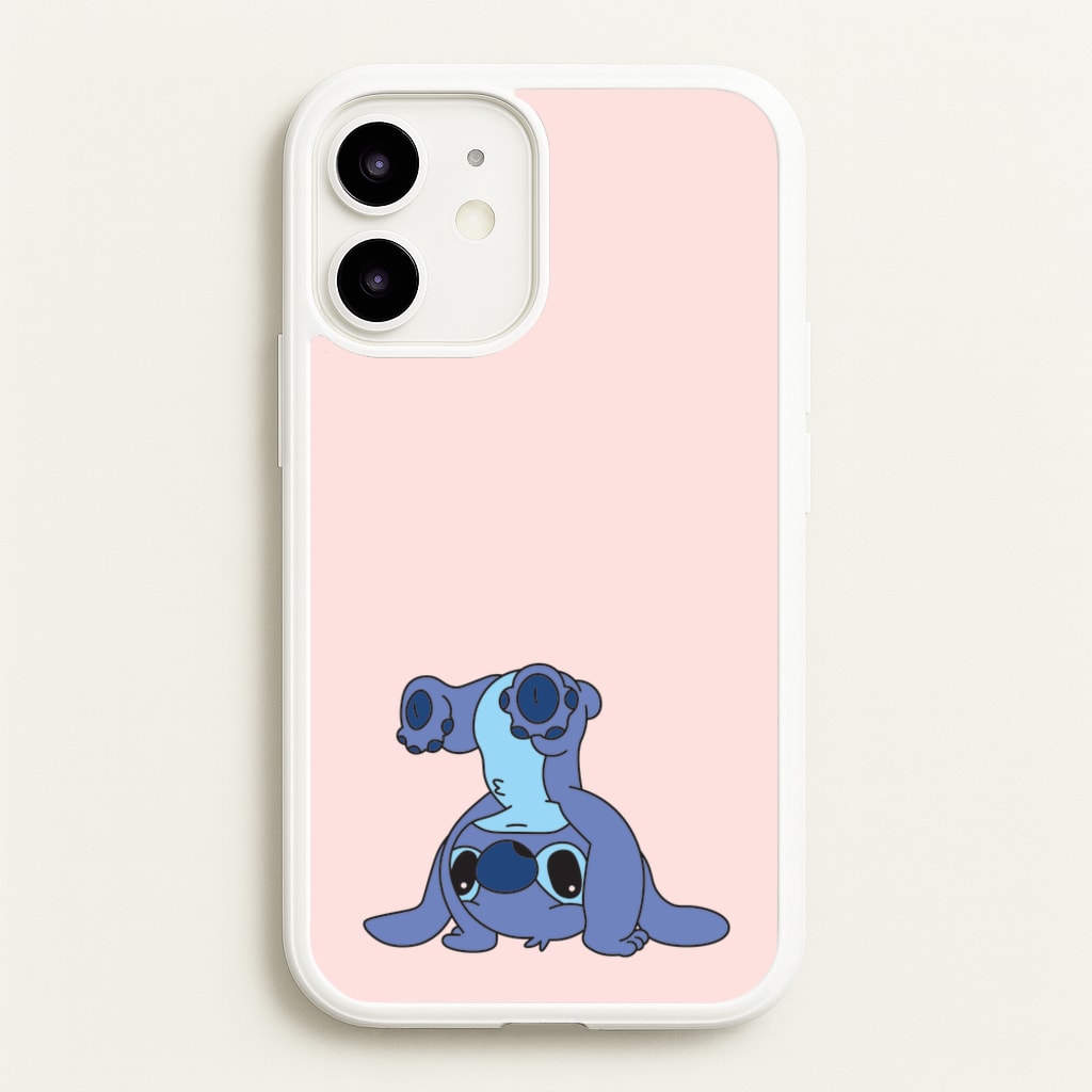 Cute Blue Alien Handstand - Stitch Phone Case for iPhone 12 / 12 Pro