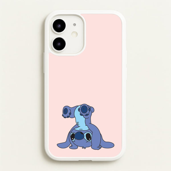 Cute Blue Alien Handstand - Stitch Phone Case for iPhone 12 / 12 Pro