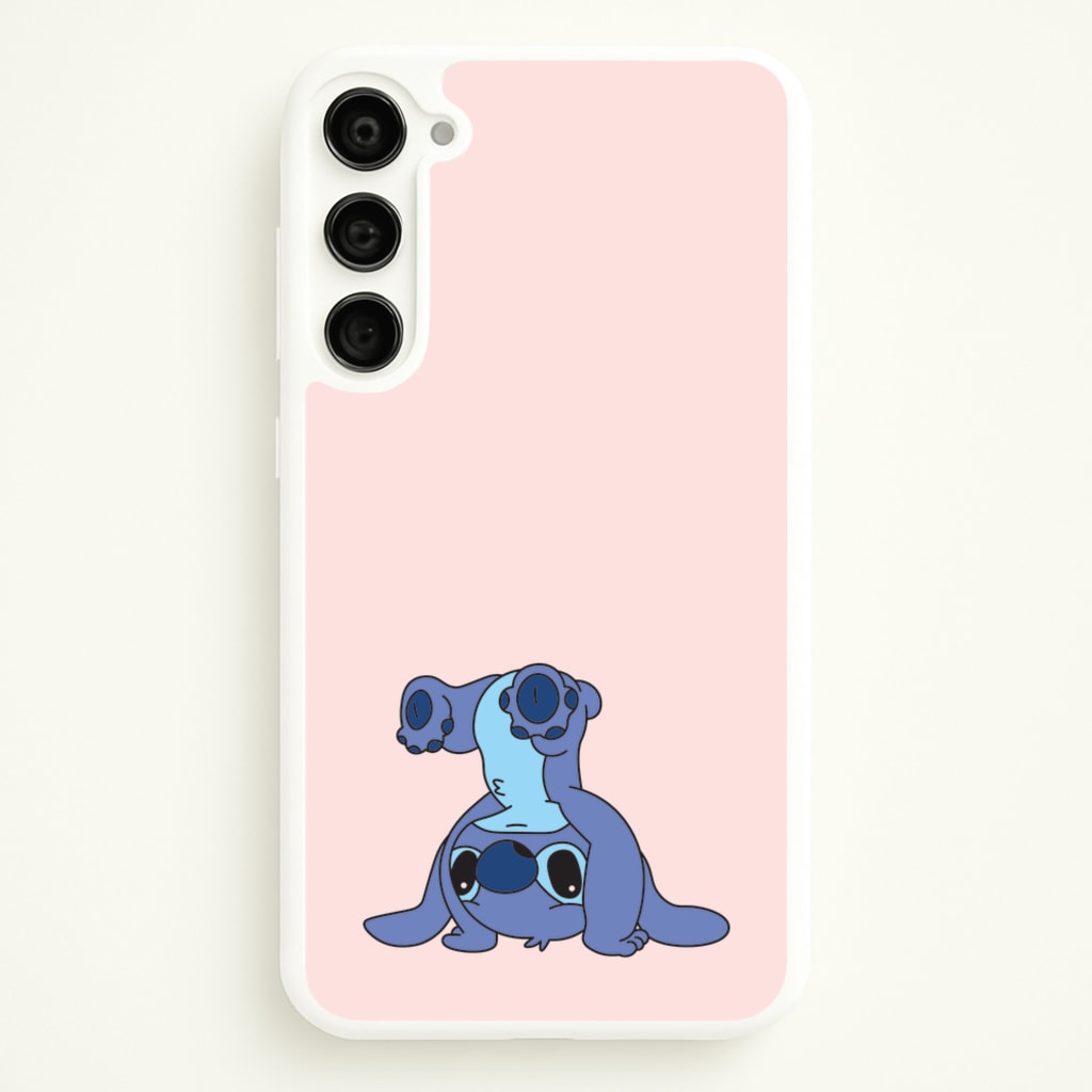 Cute Blue Alien Handstand - Stitch Phone Case for Galaxy S23 Plus