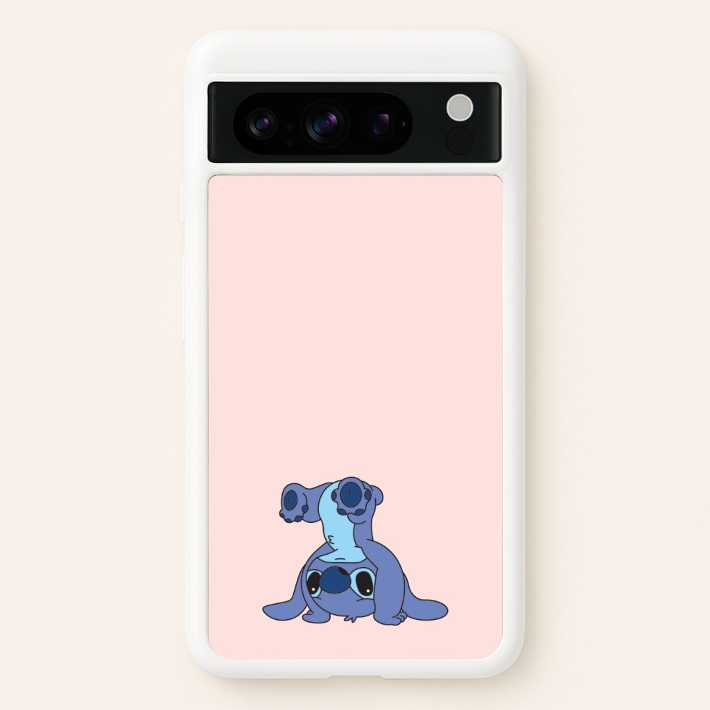 Cute Blue Alien Handstand - Stitch Phone Case for Google Pixel 8 Pro