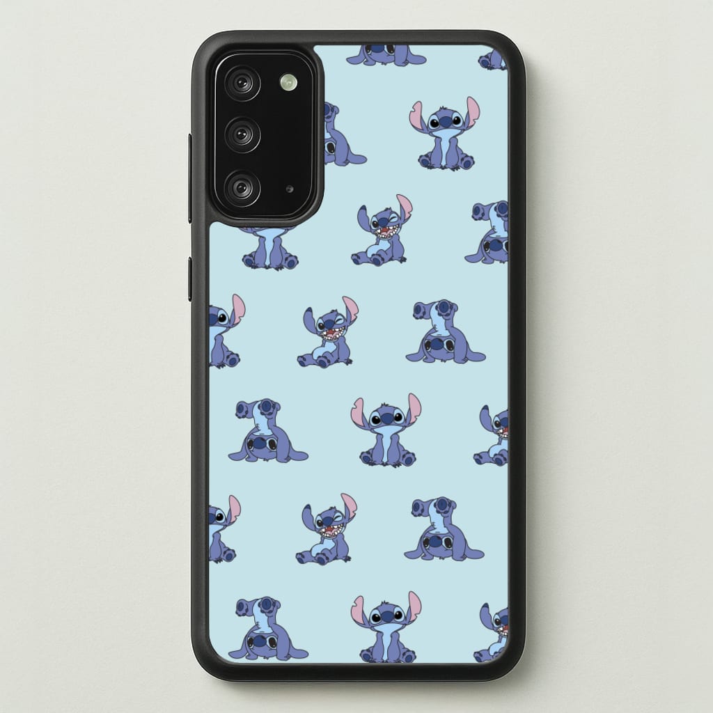 Cute Blue Alien Pose Pattern - Stitch Phone Case for Galaxy Note 20