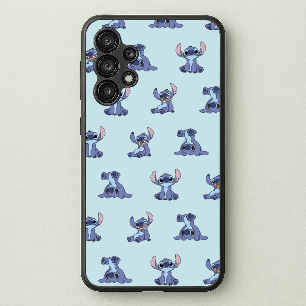 Cute Blue Alien Pose Pattern - Stitch Phone Case for Galaxy A13