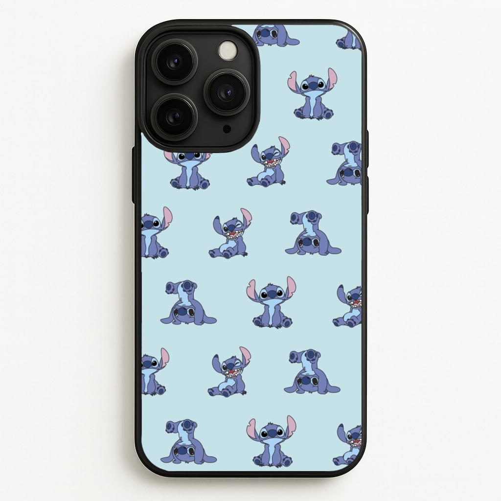 Cute Blue Alien Pose Pattern - Stitch Phone Case for iPhone 11 Pro