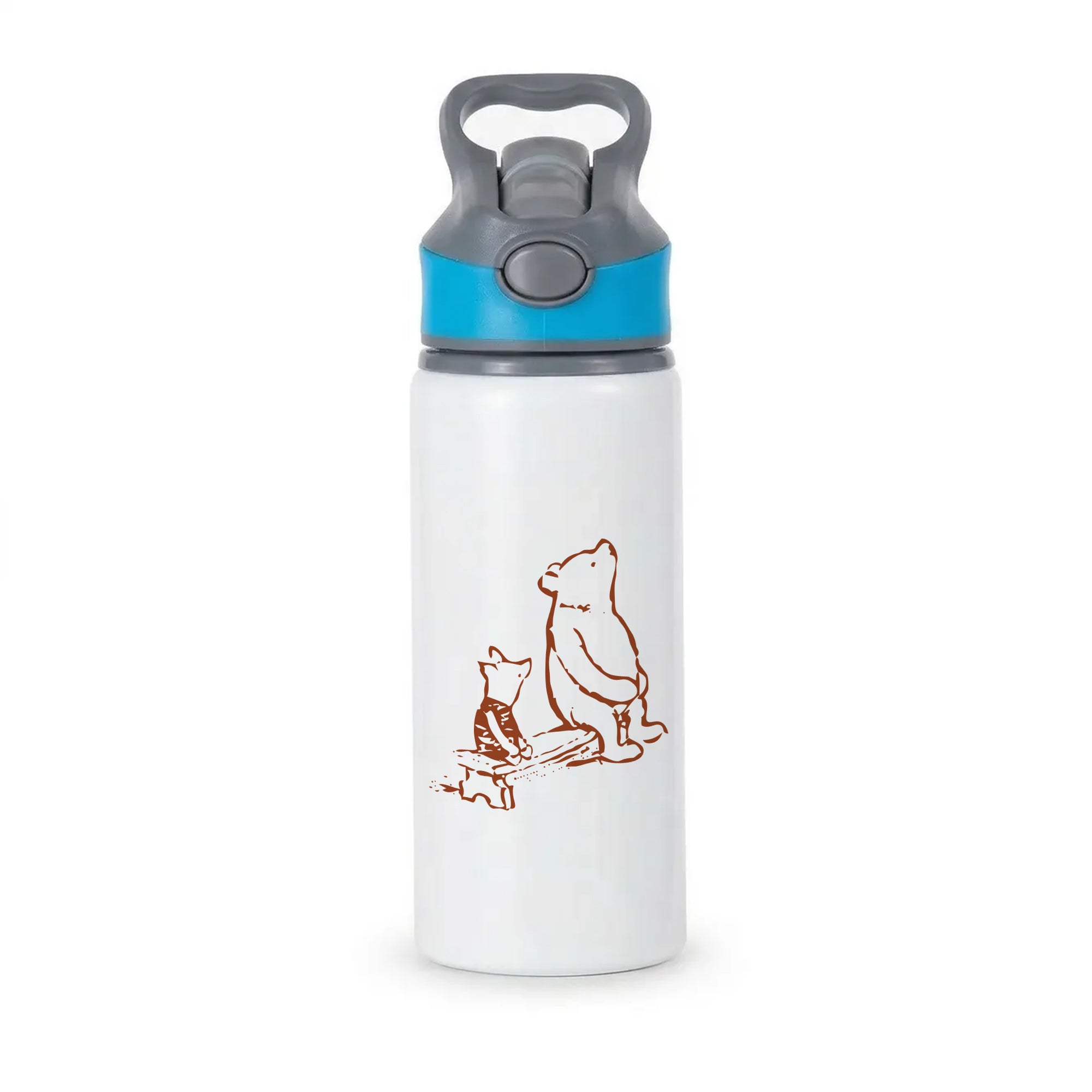 Winnie & Pig Active Water Bottle - Blue