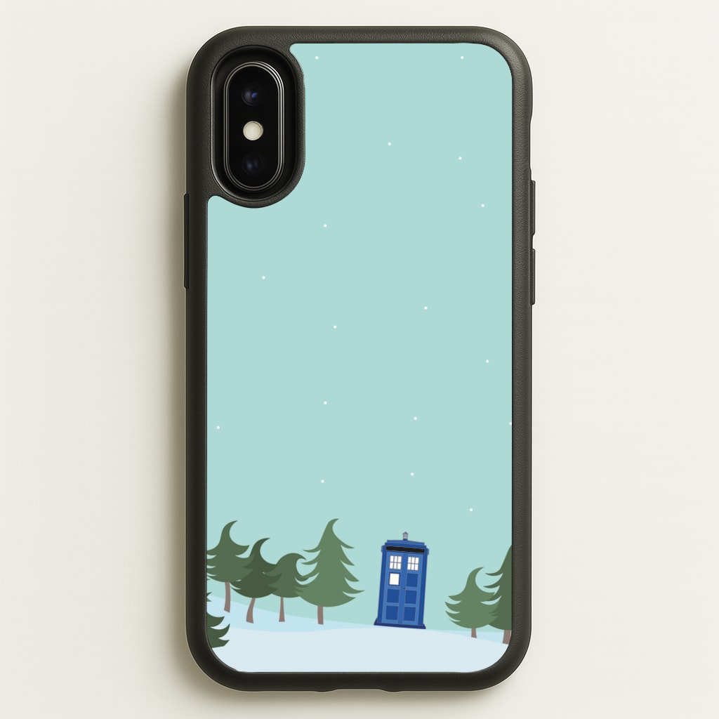 Christmas Tardis - Doctor Who - Doctor Who Phone Case for iPhone X / XS