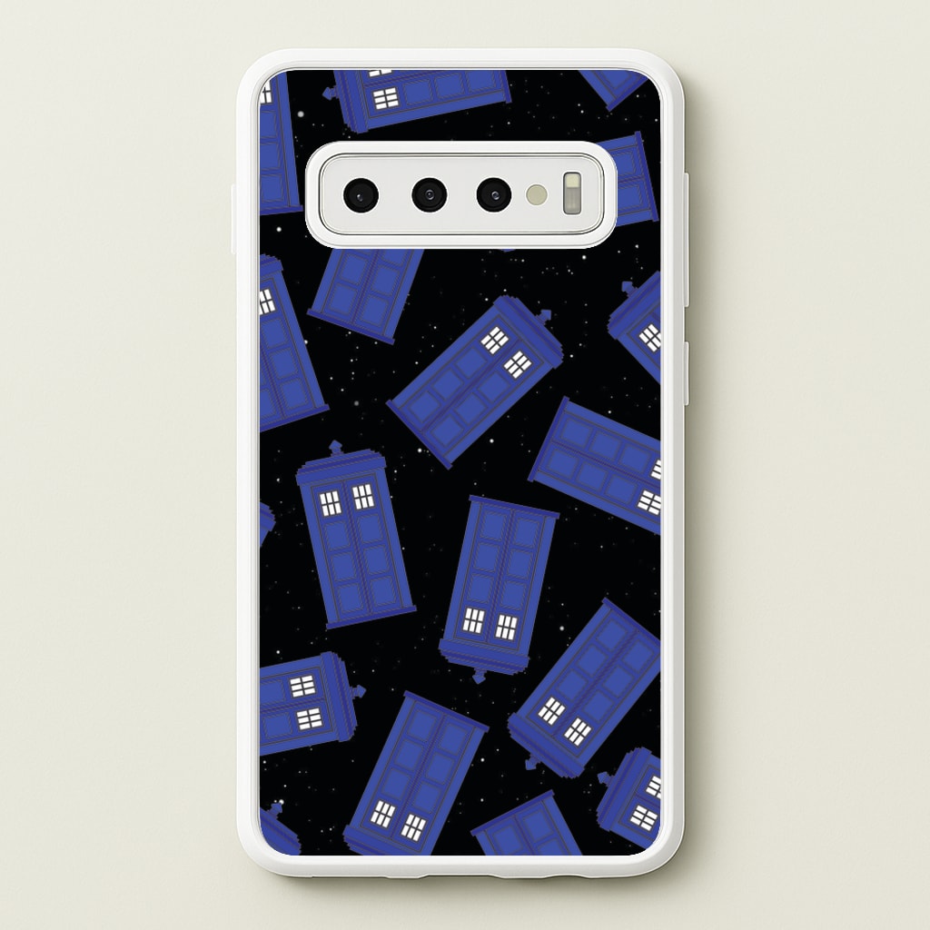 Tardis Pattern - Doctor Who Phone Case for Galaxy S10 Plus