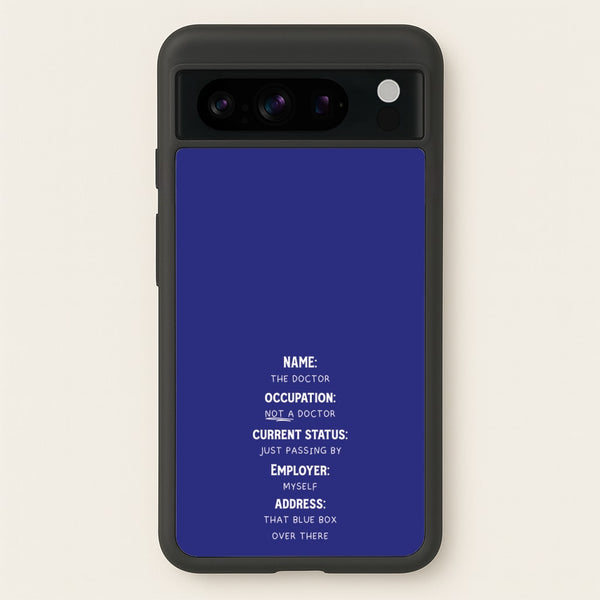 Name And Occupation - Doctor Who - Doctor Who Phone Case for Google Pixel 8 Pro
