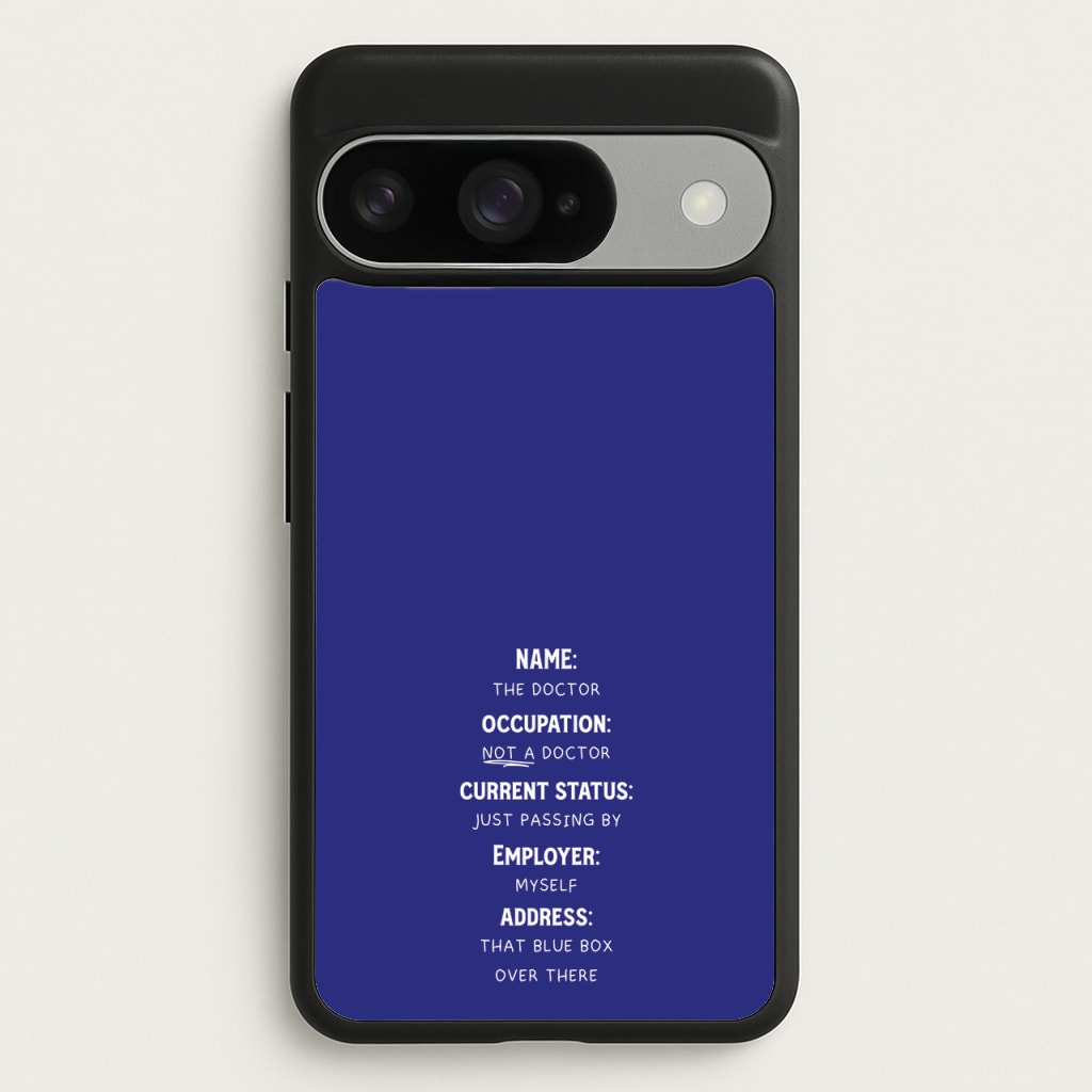 Name And Occupation - Doctor Who Phone Case for Google Pixel 10 / 10 Pro
