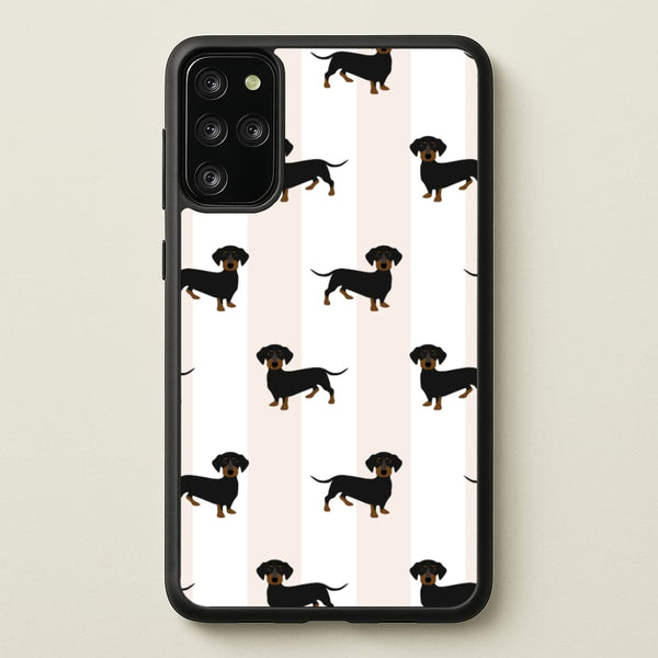 Striped Dachshund - Dog Pattern - Dog Patterned Phone Case for Galaxy S20 Plus