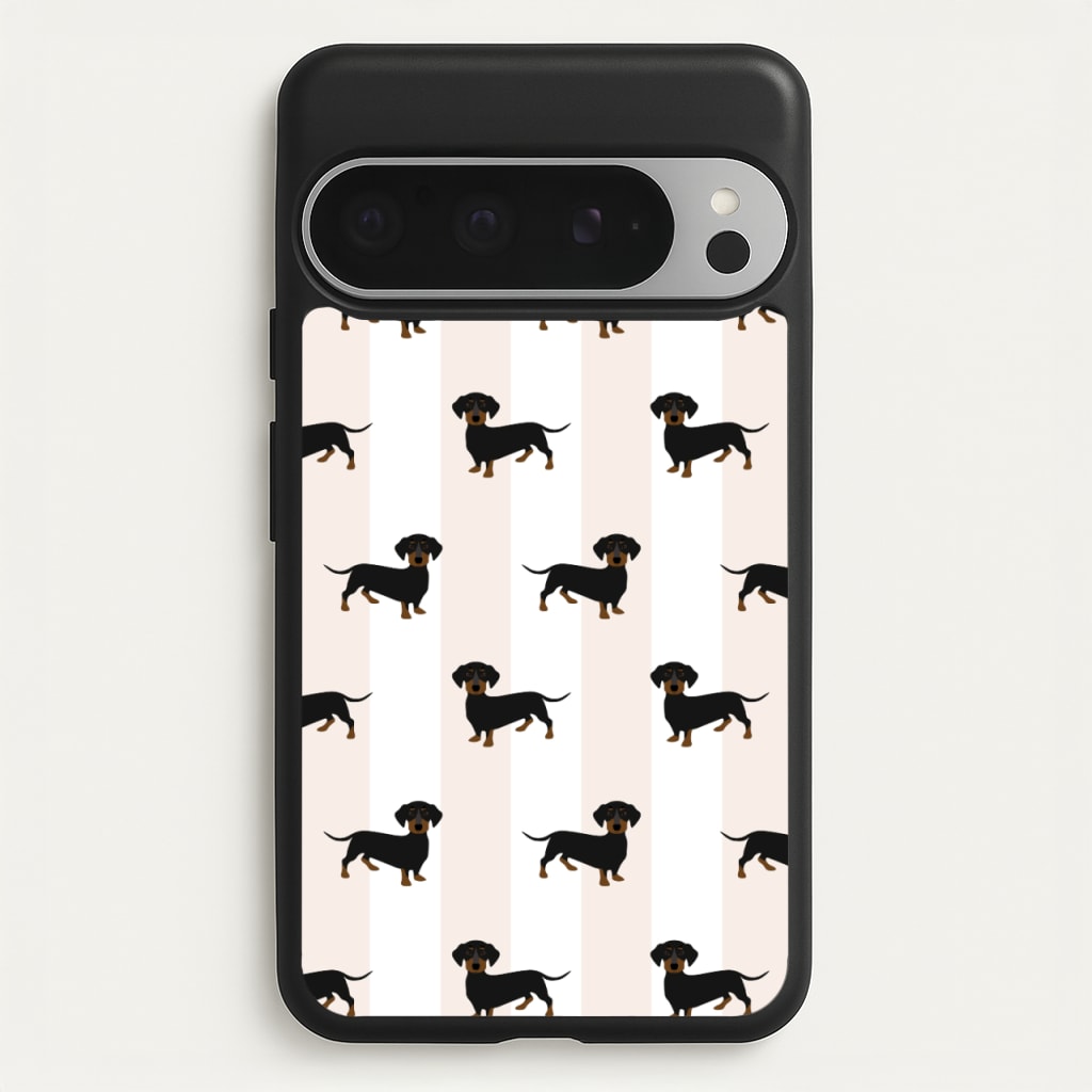 Striped Dachshund - Dog Pattern  - Dog Patterned Phone Case for Google Pixel 9 Pro XL