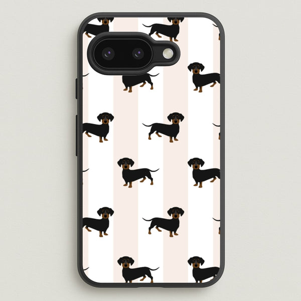 Striped Dachshund - Dog Pattern - Dog Patterned Phone Case for Google Pixel 9a