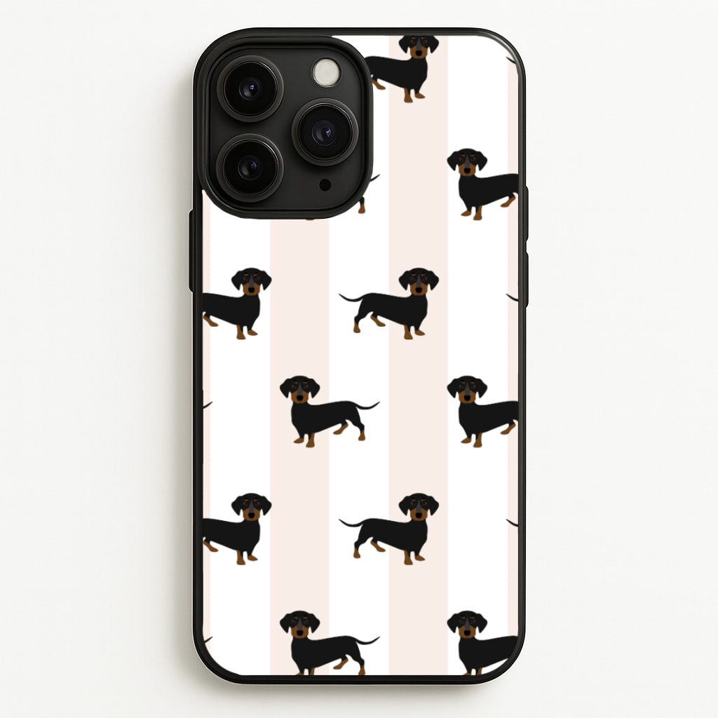 Striped Dachshund - Dog Pattern - Dog Patterned Phone Case for iPhone 11 Pro Max