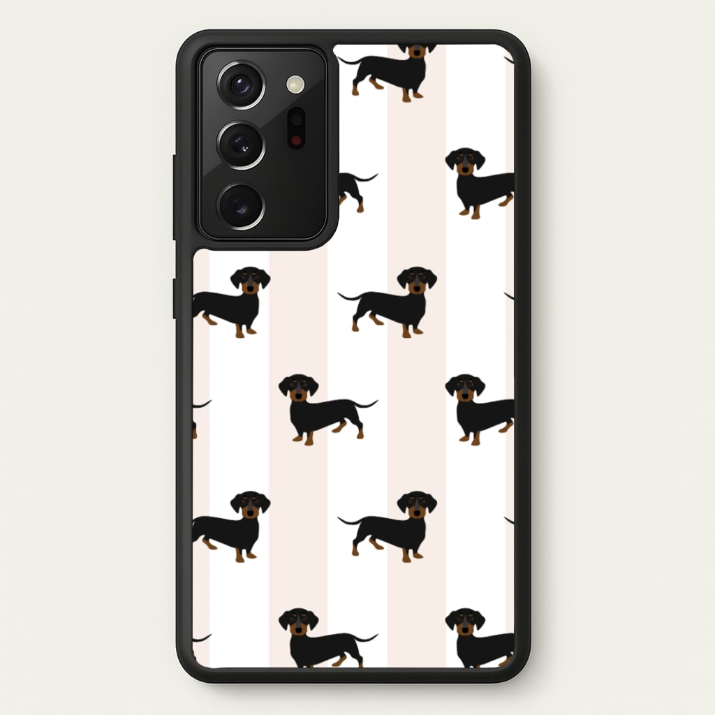Striped Dachshund - Dog Pattern - Dog Patterned Phone Case for Galaxy Note 20 Ultra