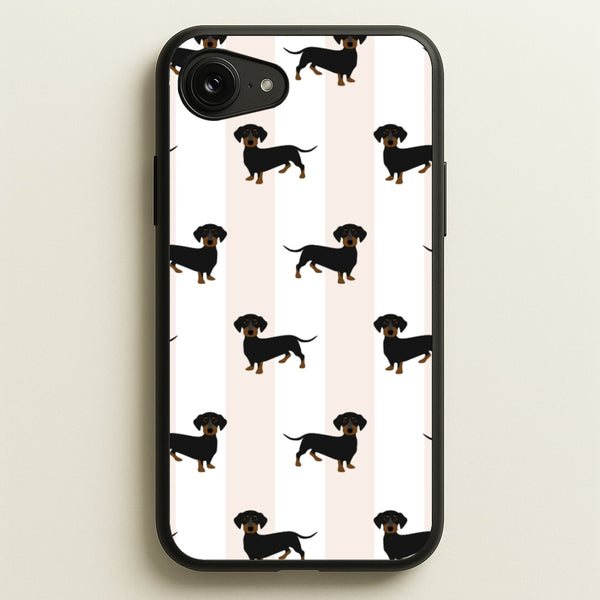 Striped Dachshund - Dog Pattern - Dog Patterned Phone Case for iPhone 16e
