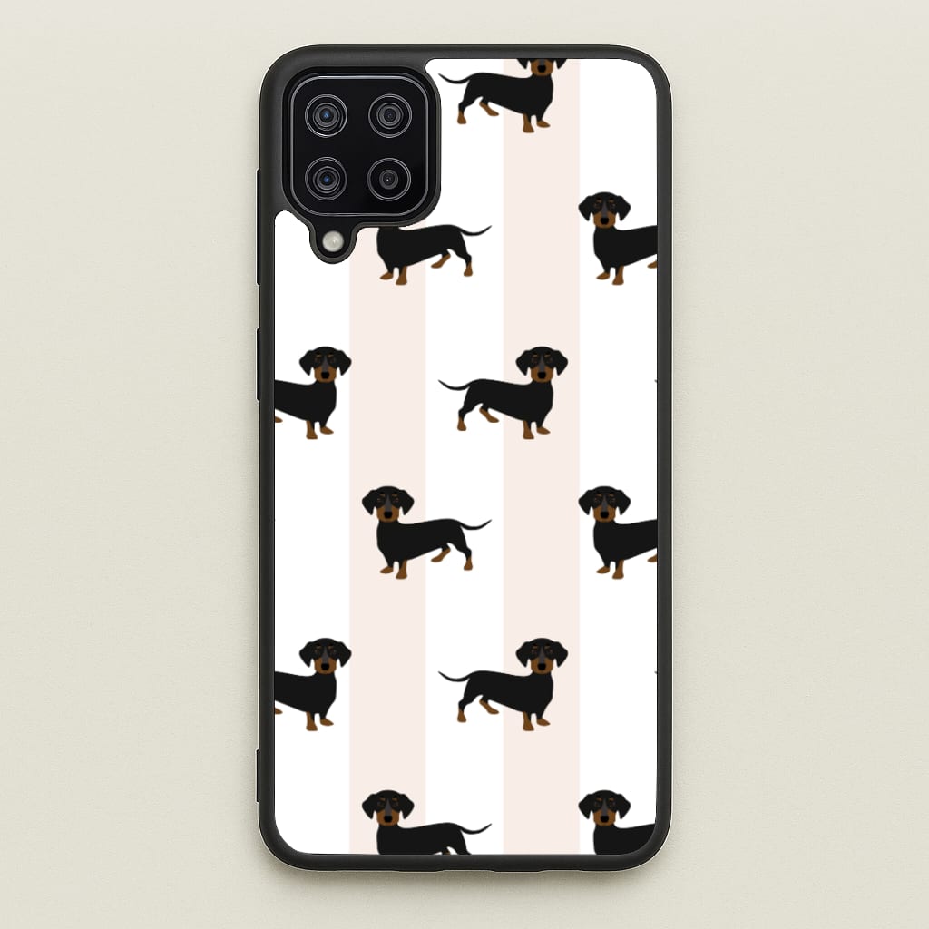Striped Dachshund - Dog Pattern  - Dog Patterned Phone Case for Galaxy A12
