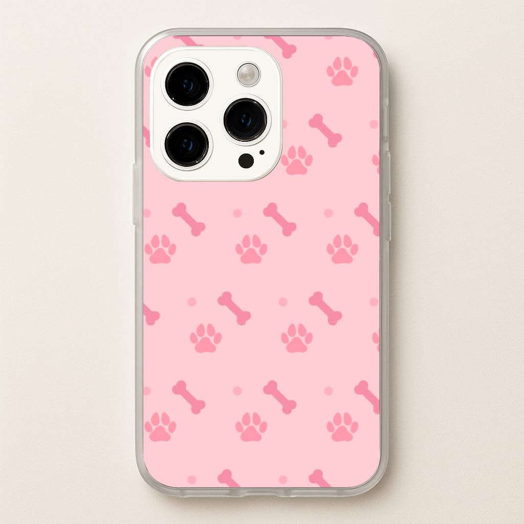 Dog And Paw - Dog Pattern - Dog Patterned Phone Case for iPhone 14 Pro Max
