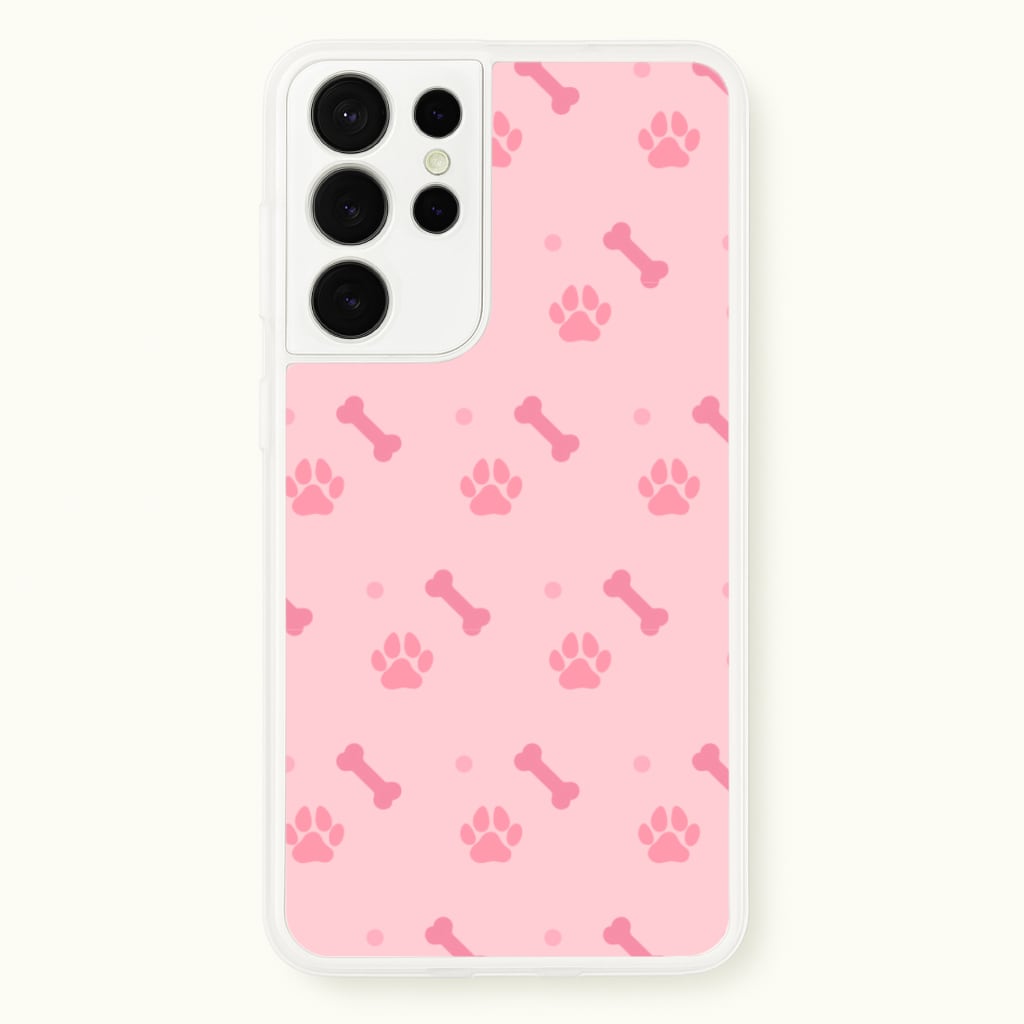 Dog And Paw - Dog Pattern - Dog Patterned Phone Case for Galaxy S21 Ultra