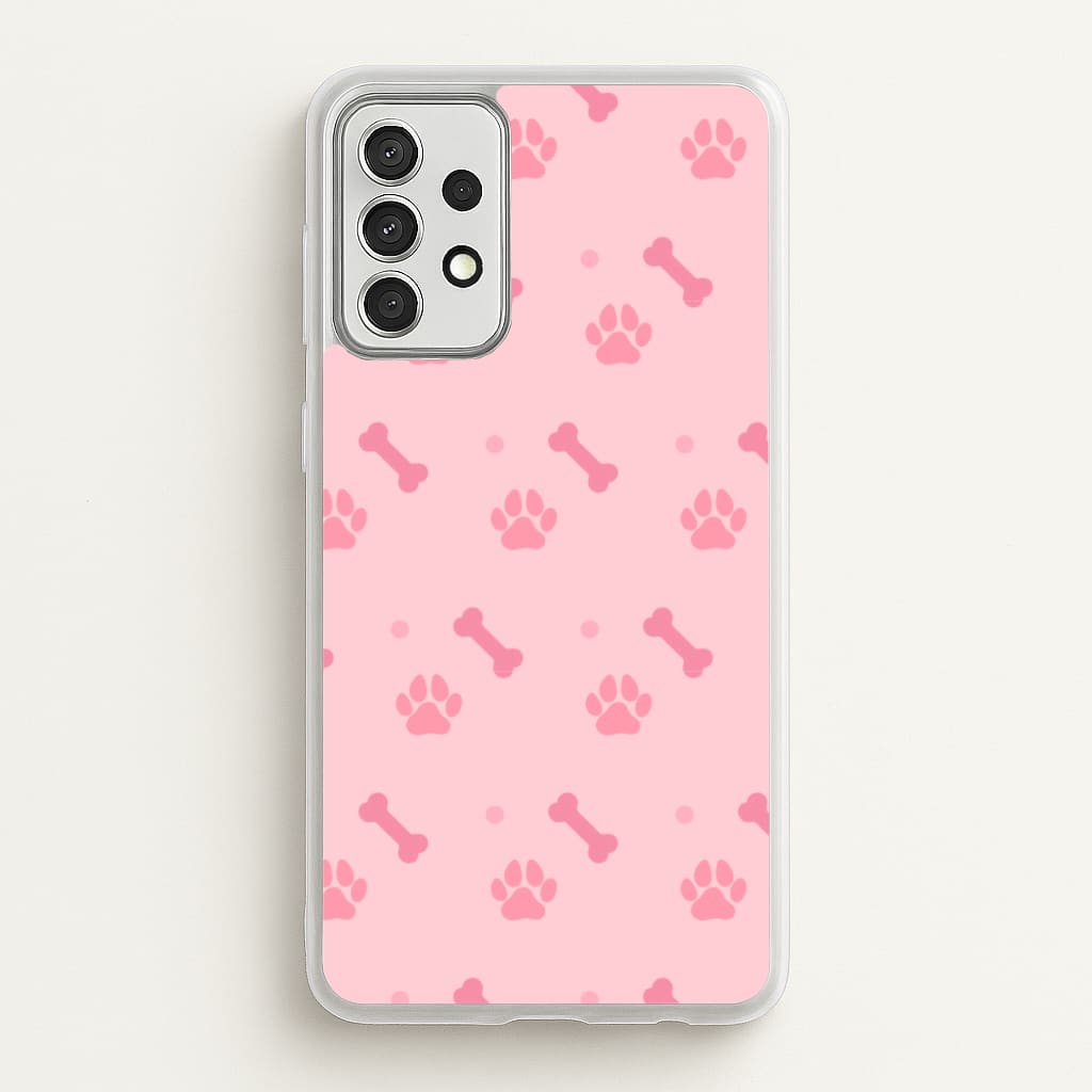 Dog And Paw - Dog Pattern - Dog Patterned Phone Case for Galaxy A52 / A52s