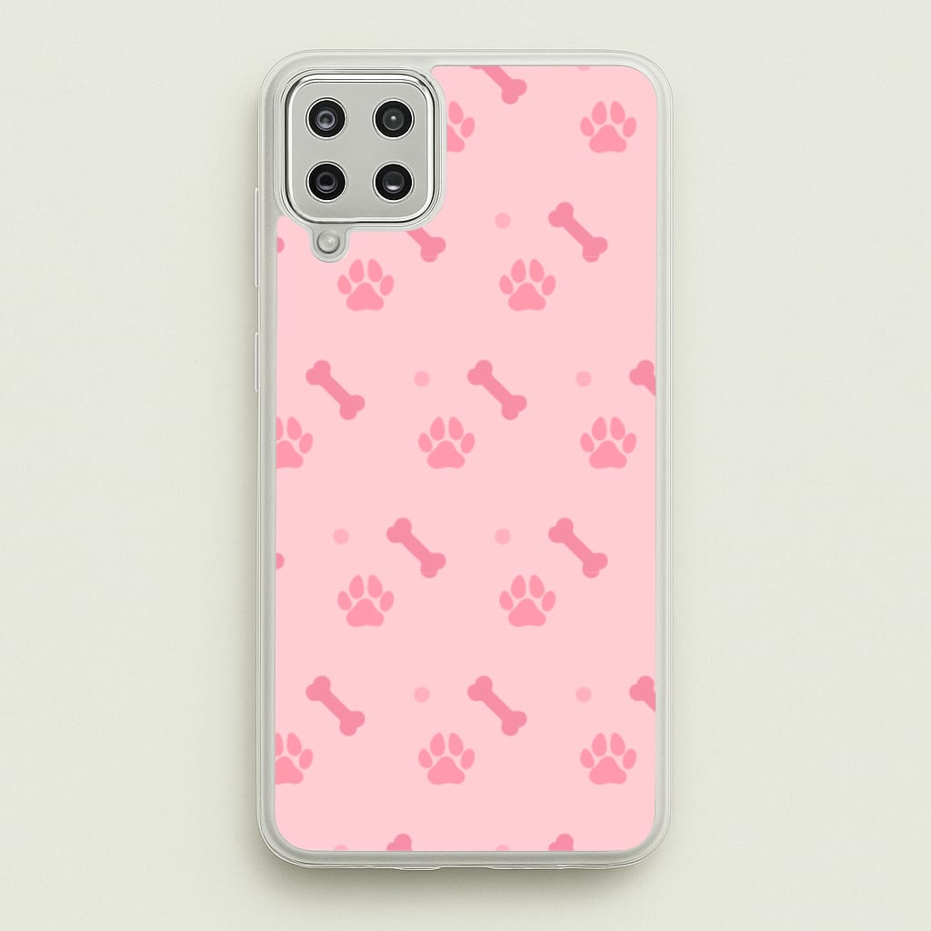 Dog And Paw - Dog Pattern - Dog Patterned Phone Case for Galaxy A12