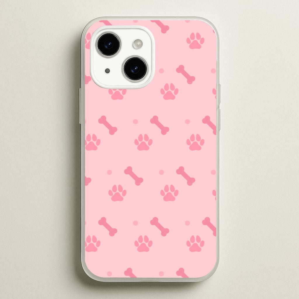 Dog And Paw - Dog Pattern - Dog Patterned Phone Case for iPhone 14