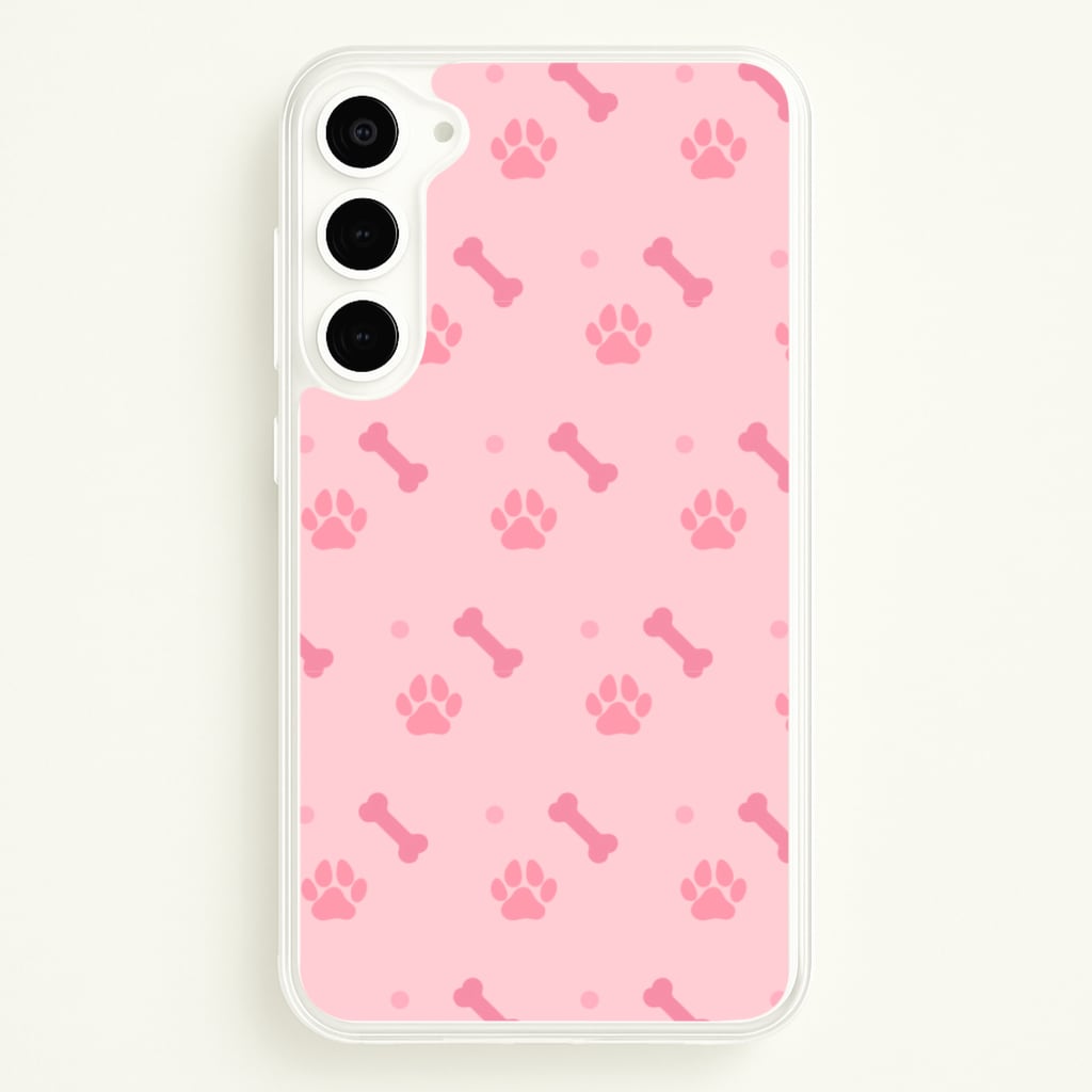 Dog And Paw - Dog Pattern - Dog Patterned Phone Case for Galaxy S23 Plus