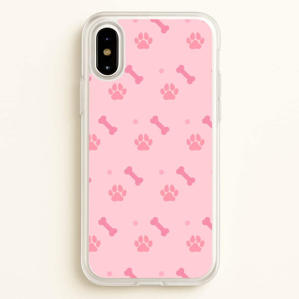 Dog And Paw - Dog Pattern - Dog Patterned Phone Case for iPhone X / XS