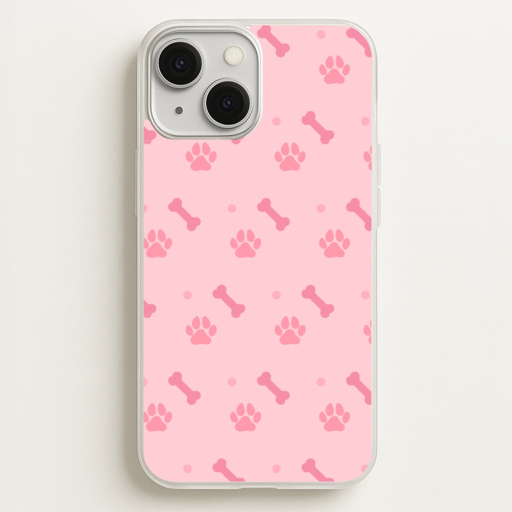 Dog And Paw - Dog Pattern - Dog Patterned Phone Case for iPhone 13 Mini