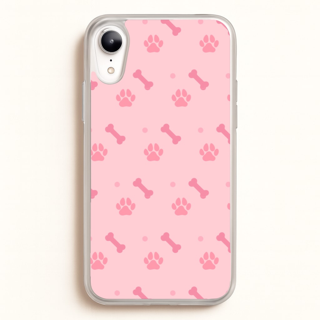 Dog And Paw - Dog Pattern - Dog Patterned Phone Case for iPhone XR