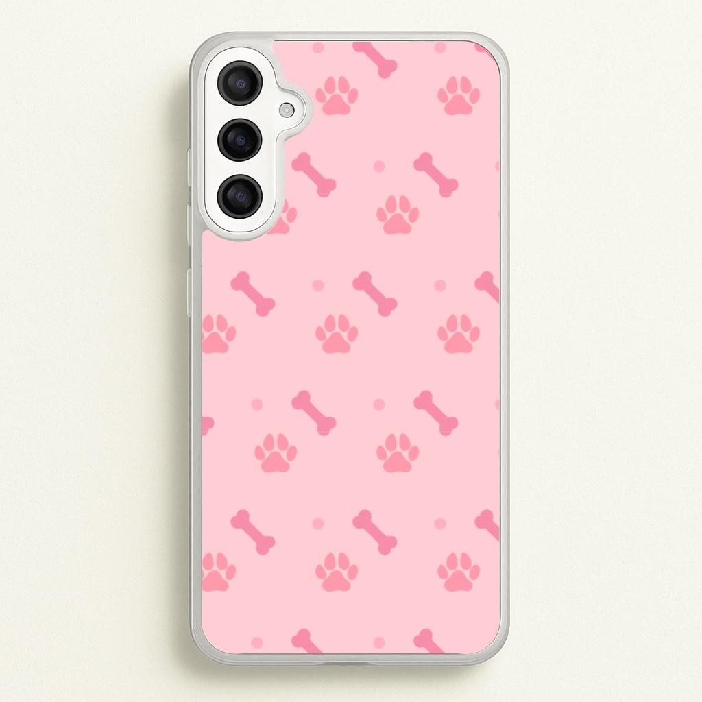 Dog And Paw - Dog Pattern - Dog Patterned Phone Case for Galaxy A34