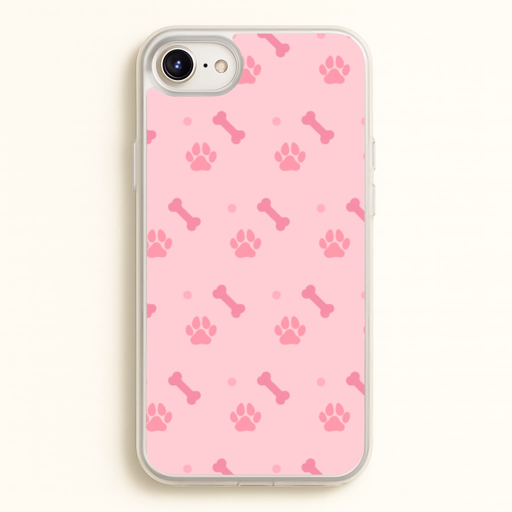 Dog And Paw - Dog Pattern - Dog Patterned Phone Case for iPhone 6 / 7 / 8 / SE