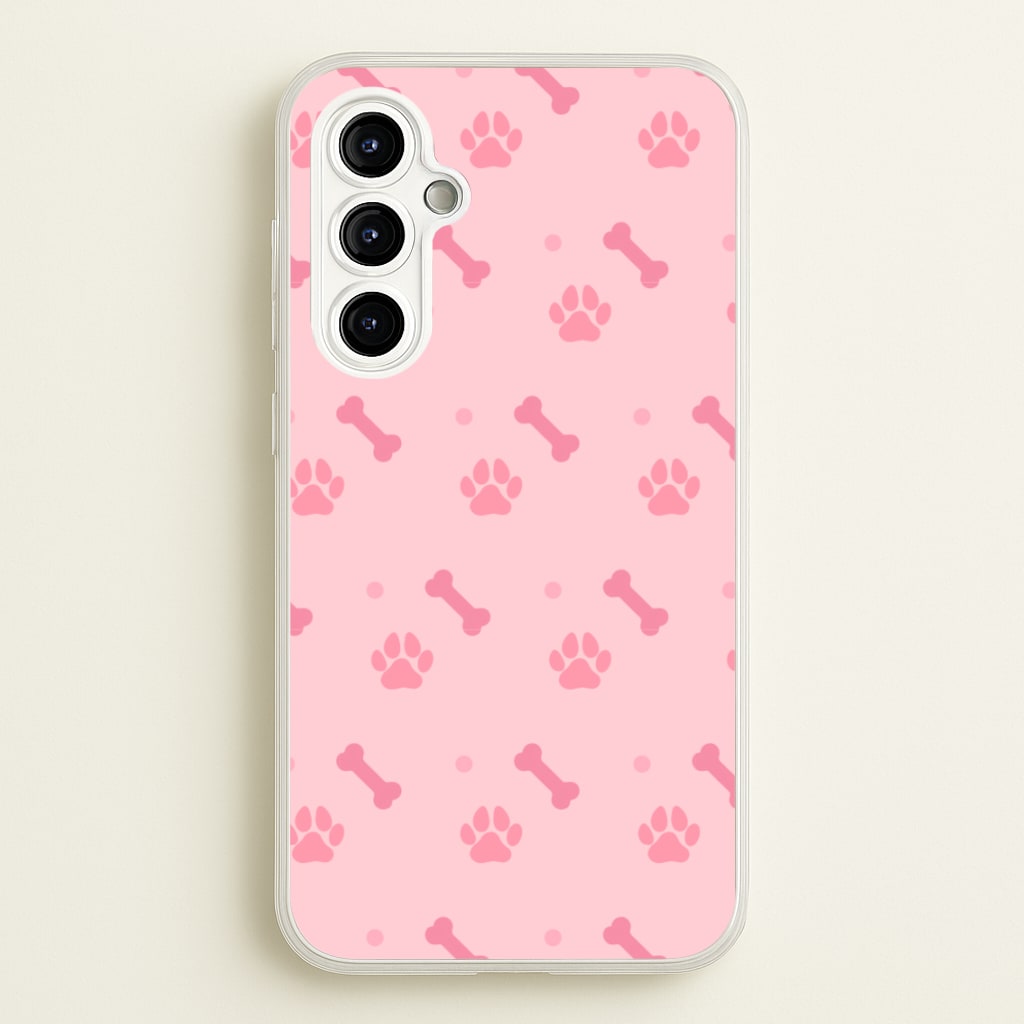 Dog And Paw - Dog Pattern - Dog Patterned Phone Case for Galaxy A54