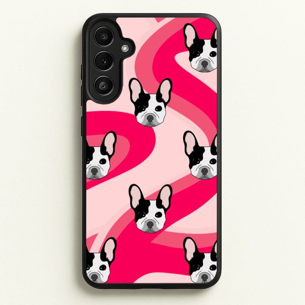 Abstact Frenchie - Dog Pattern - Dog Patterned Phone Case for Galaxy A34