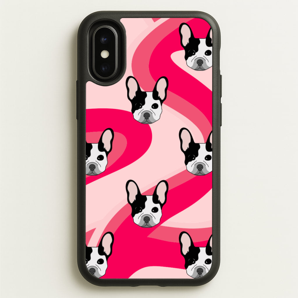 Abstact Frenchie - Dog Pattern - Dog Patterned Phone Case for iPhone X / XS
