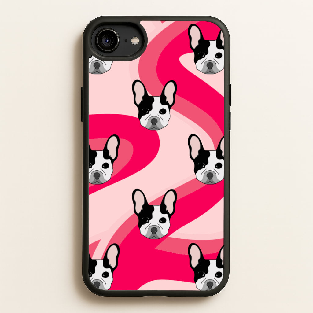 Abstact Frenchie - Dog Pattern - Dog Patterned Phone Case for iPhone 6 / 7 / 8 / SE
