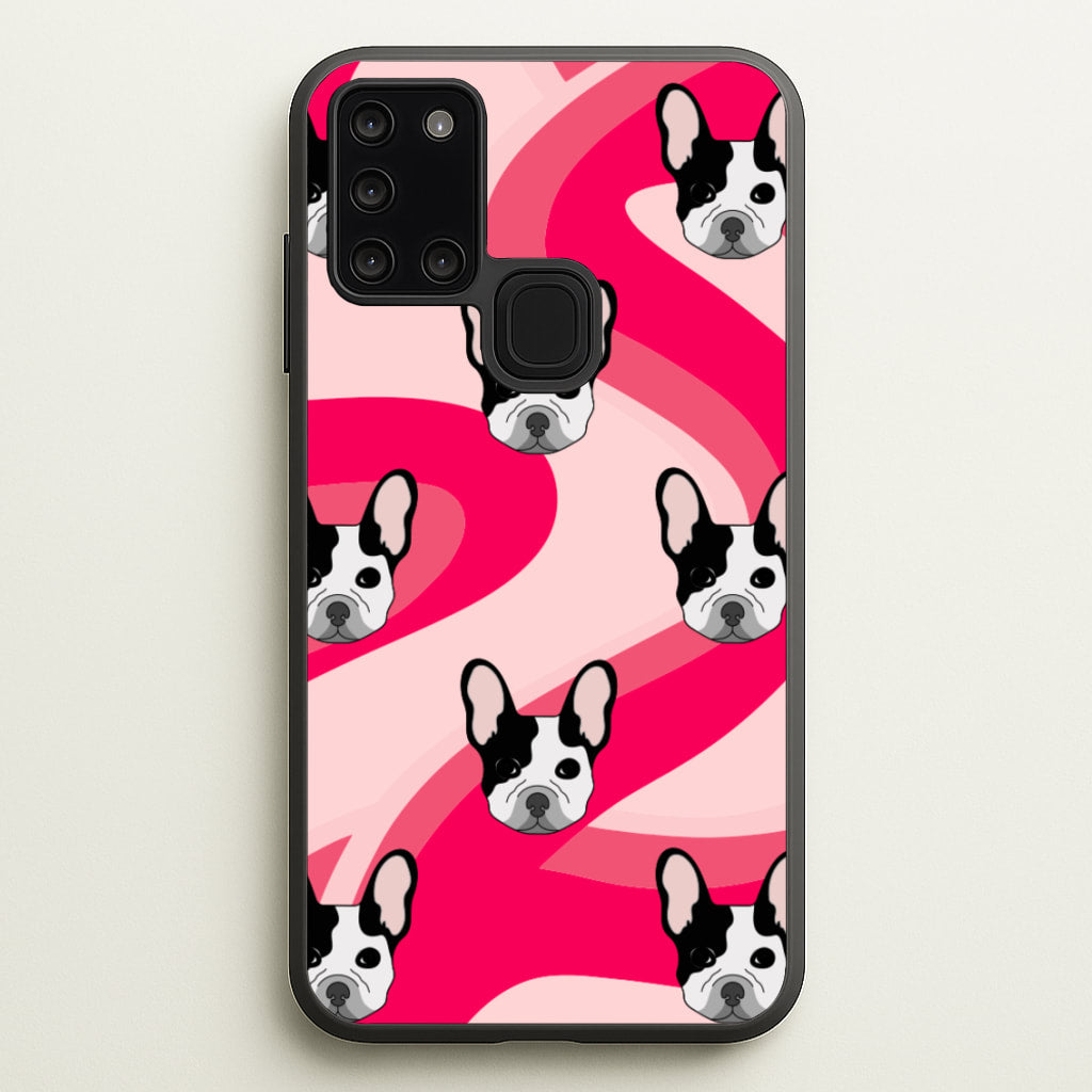 Abstact Frenchie - Dog Pattern - Dog Patterned Phone Case for Galaxy A21s