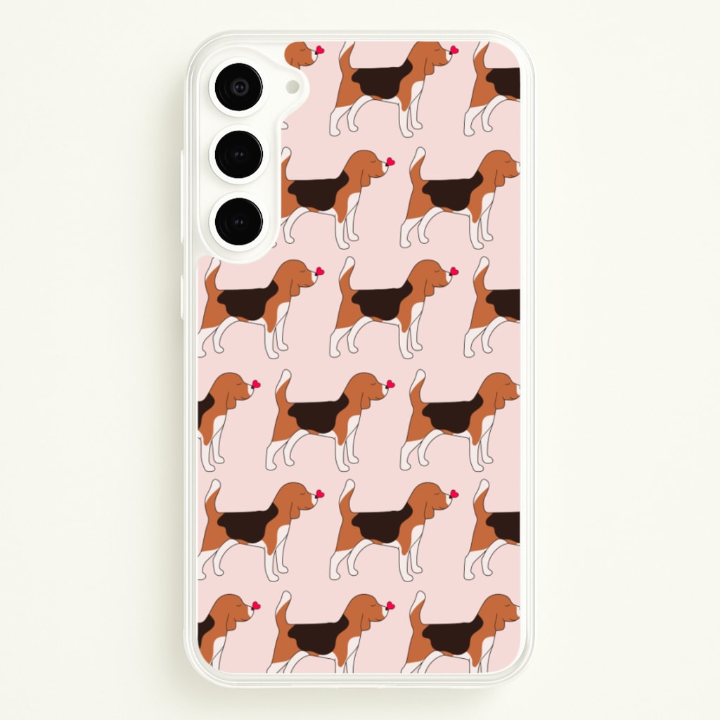 Love Beagle - Dog Pattern - Dog Patterned Phone Case for Galaxy S23 Plus