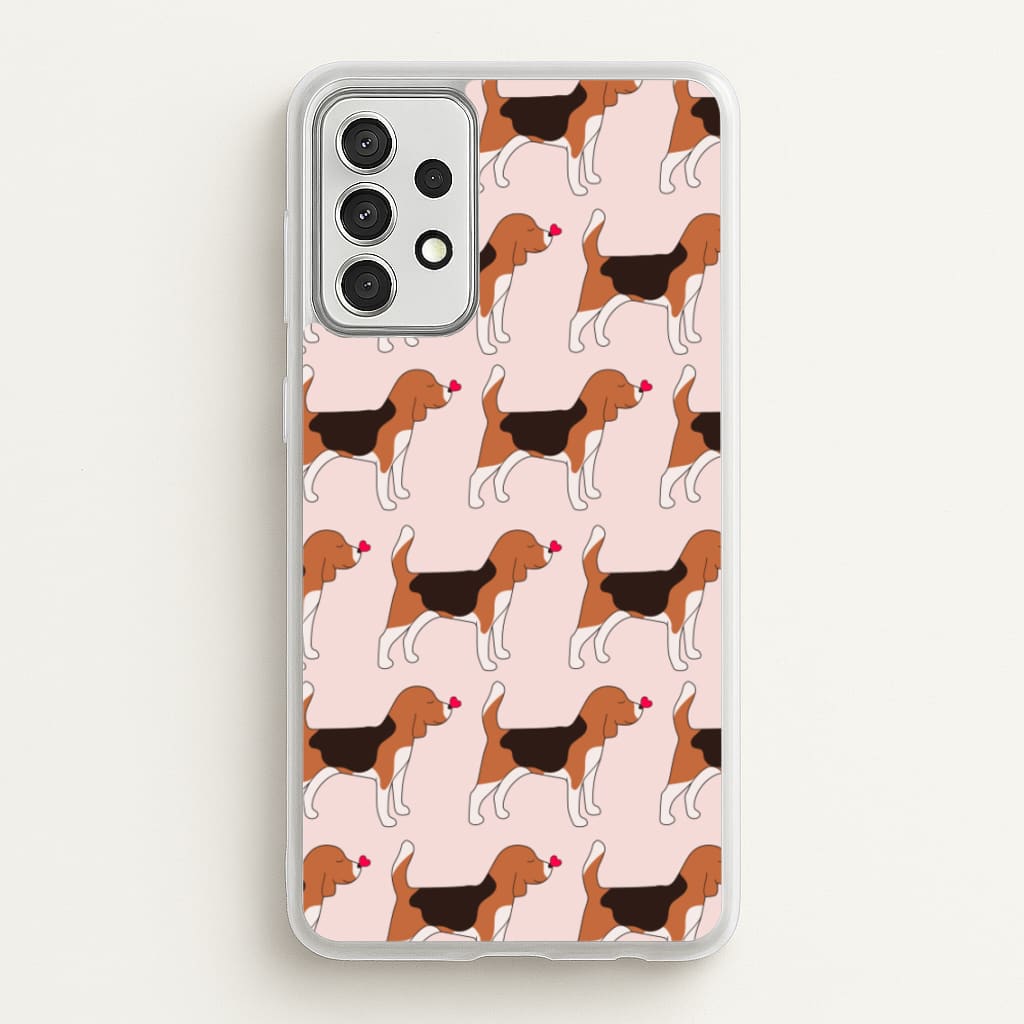 Love Beagle - Dog Pattern - Dog Patterned Phone Case for Galaxy A52 / A52s
