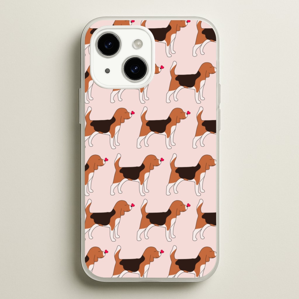 Love Beagle - Dog Pattern - Dog Patterned Phone Case for iPhone 14