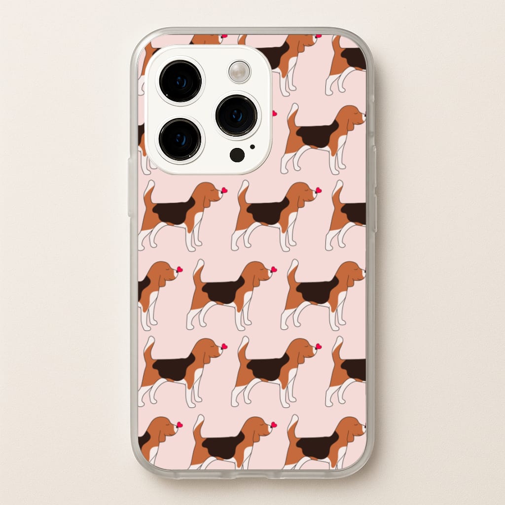 Love Beagle - Dog Pattern - Dog Patterned Phone Case for iPhone 14 Pro