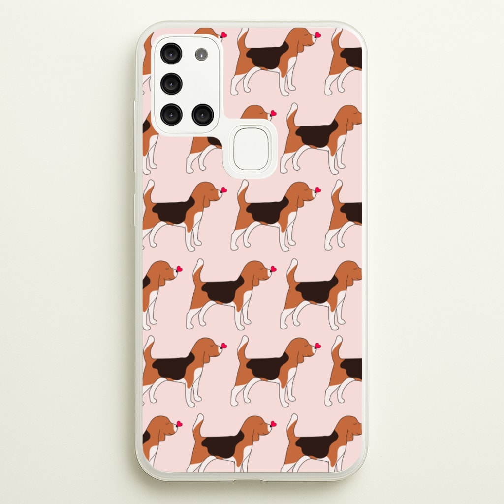Love Beagle - Dog Pattern  - Dog Patterned Phone Case for Galaxy A21s