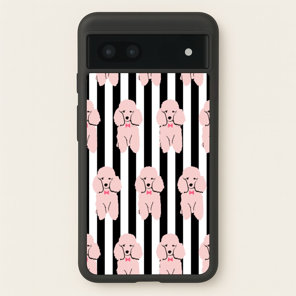 Striped Poodle - Dog Pattern - Dog Patterned Phone Case for Google Pixel 6a
