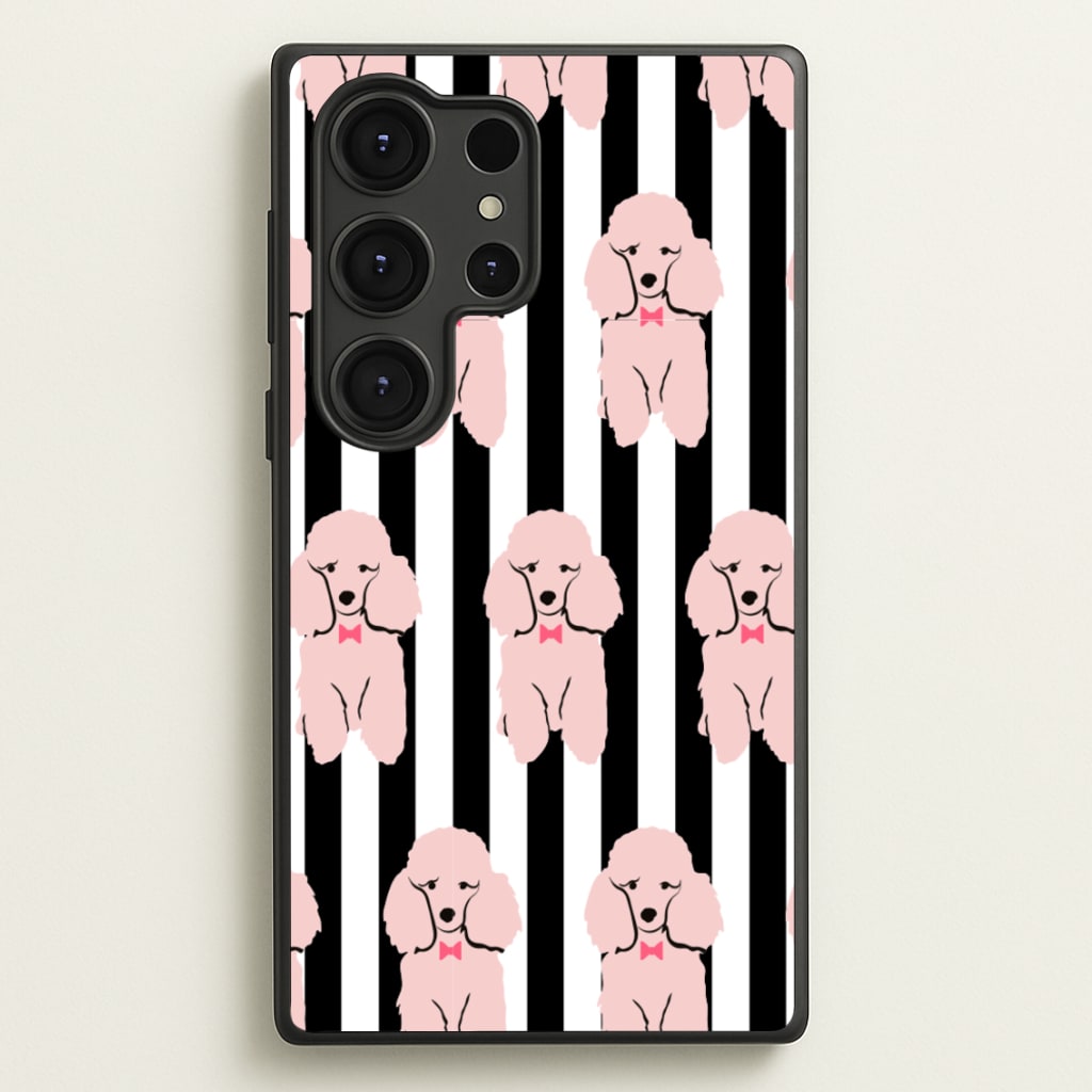 Striped Poodle - Dog Pattern - Dog Patterned Phone Case for Galaxy S25 Ultra