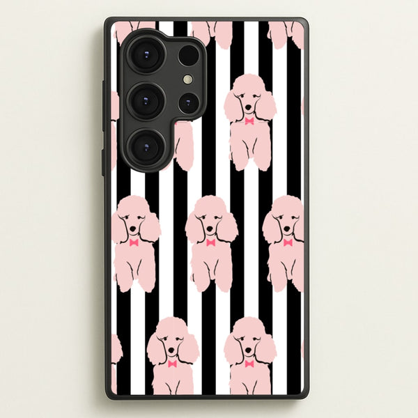 Striped Poodle - Dog Pattern - Dog Patterned Phone Case for Galaxy S25 Ultra