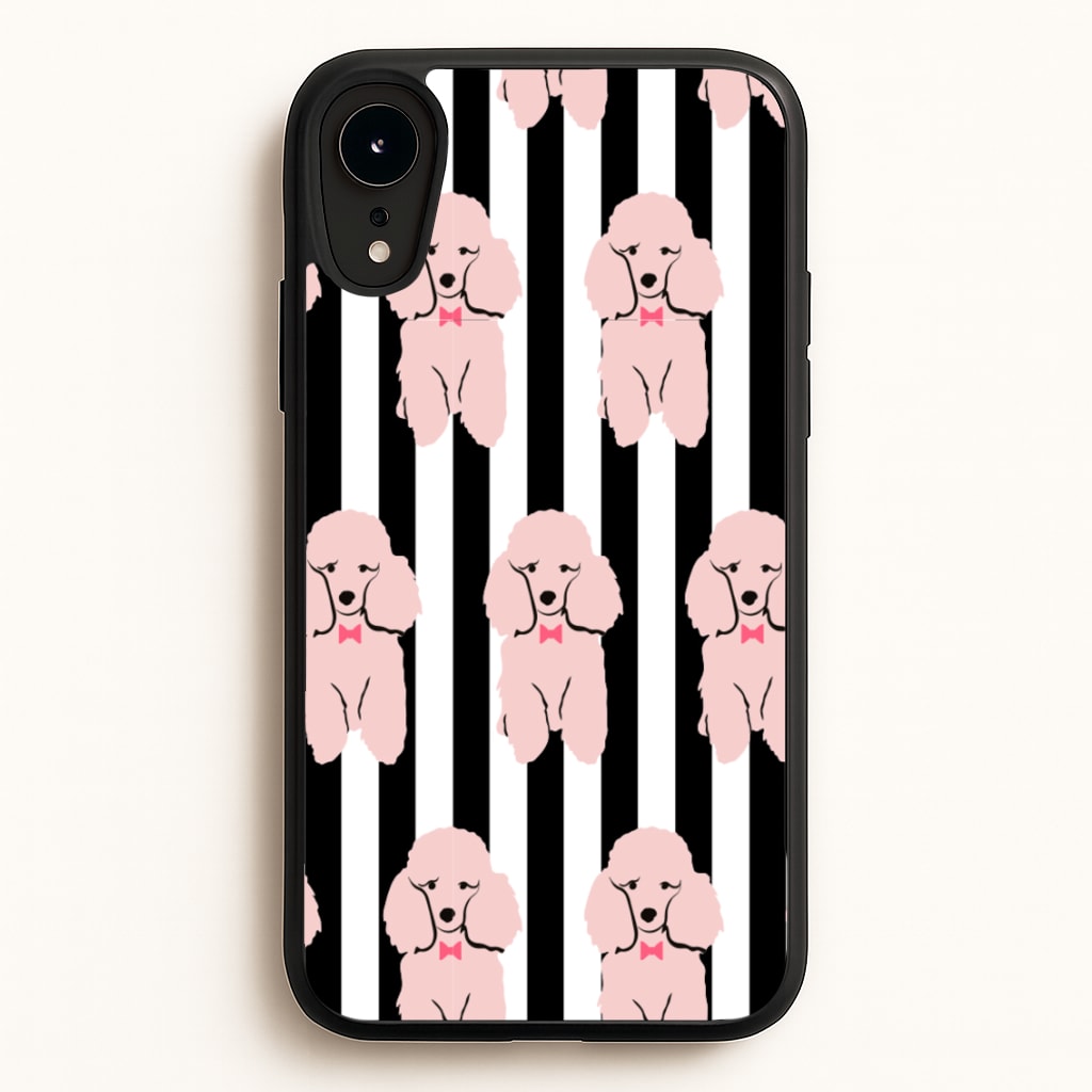 Striped Poodle - Dog Pattern  - Dog Patterned Phone Case for iPhone XR
