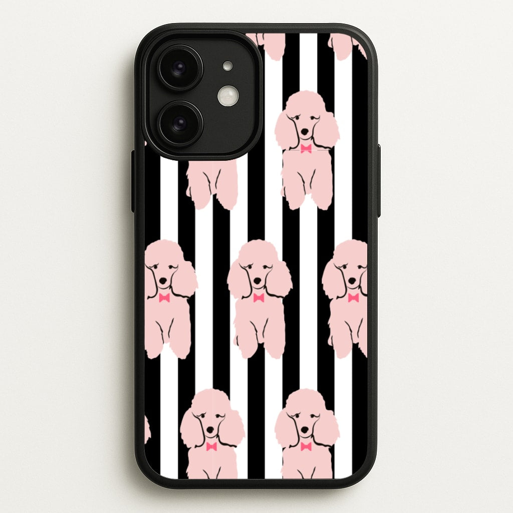 Striped Poodle - Dog Pattern - Dog Patterned Phone Case for iPhone 11