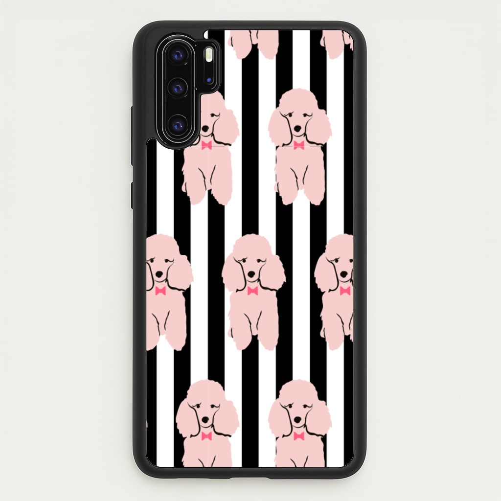 Striped Poodle - Dog Pattern - Dog Patterned Phone Case for Huawei P30 Pro